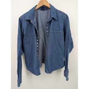 Vintage Denim Pearl Snap Long Sleeve Medium Top